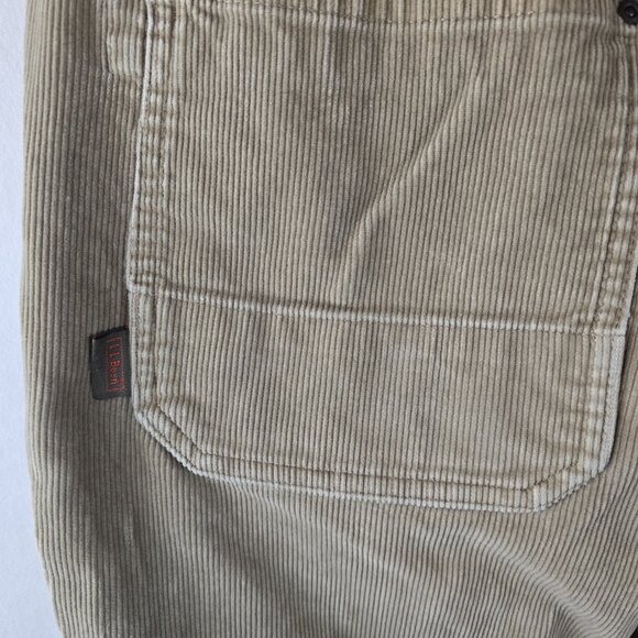 LL Bean Pants Mens 40x30 Beige Tan Corduroy Carpenter Autmncore Fallcore Stretch - Picture 10 of 11